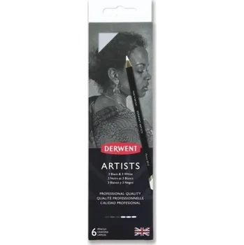 Pastelka Derwent Artist - sada Black & White - 6 ks