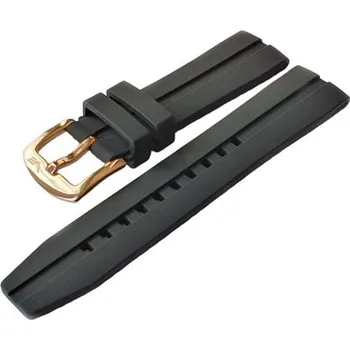 Řemínek na hodinky Silikonový řemínek Vostok Europe pro Almaz NH35A-320B259 - černý/zlatá spona + 5 let záruka a dárek ZDARMA