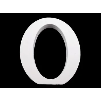 Bytová dekorace Dřevěná dekorace písmena abecedy výška 8 cm - 15 "O" bílá sněžná