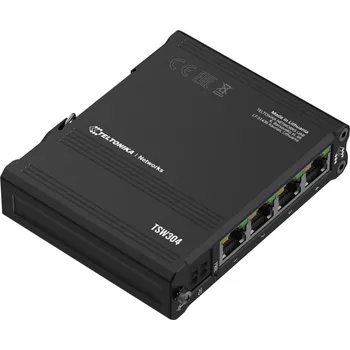 Switch Teltonika TSW304 Switch, průmyslový, 4x LAN, bez managementu. na DIN lištu TSW304