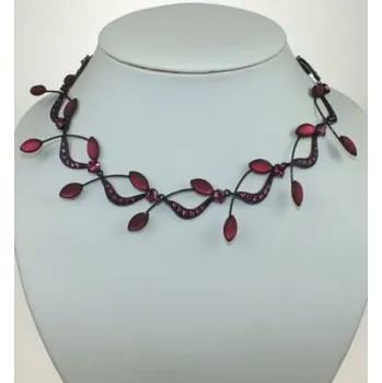 Náhrdelník Náhrdelníky bižuterie - Náhrdelníky exklusivní štrasové bižuterie - 9-00106 - C01MAT - Světle modrá aqua, světlé modrá matná - černá galvanizace