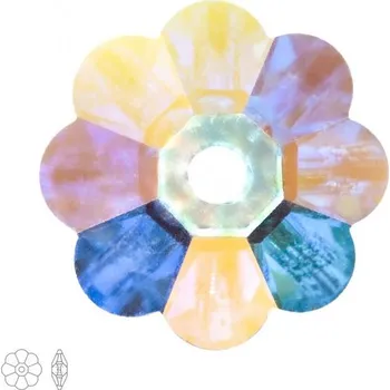 Dětské navlékací korálky Preciosa MC našívací kytička 8 mm Crystal AB