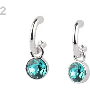 Náušnice Kovové náušnice s broušeným kamenem - 2 Lagoon stříbrná