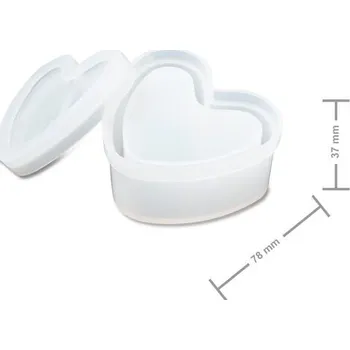 Forma na odlévání Manumi Silikonová forma na odlévání křišťálové pryskyřice krabička srdce 78x74x37mm