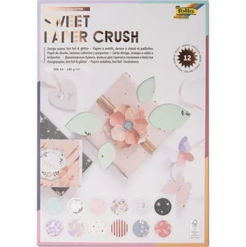 kreativní sada Sada papírů s kovovými a glitrovými efekty Sweet paper crush 12 listů A4 165g/m²