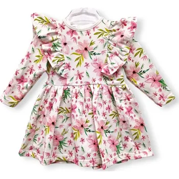 Kojenecké šaty Le Bebe Šaty s volánky Růžový Oleandr - 80