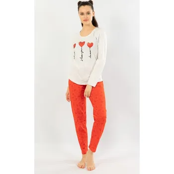 Dámské pyžamo Dámské pyžamo dlouhé I love you - světle šedá - M