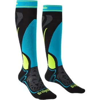 Pánské termo ponožky Bridgedale Juniorské podkolenky Bridgedale Ski Racer black-fluro yellow