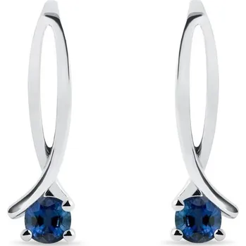 Náušnice Náušnice z bílého zlata s modrým safírem KLENOTA