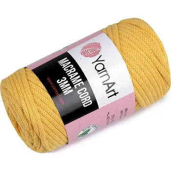 Příze Pletací příze Macrame Cord 3mm 250 g - 10 (764) hořčicová