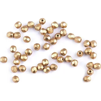 Korálek Skleněné korálky broušené ohňovky 3 mm 5 g - 17. 00030/01710 zlatá