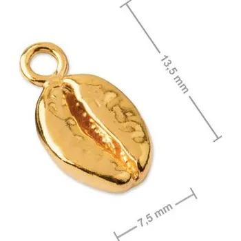 Přívěsek Stříbrný přívěsek kávové zrno pozlacený 24K zlatem