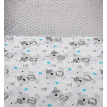 Povlečení Tomi Povlečení K2 minky Teddy - šedé teddy modrý