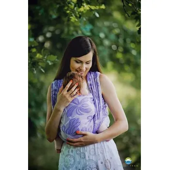 Šátek na nošení dítěte Little Frog - Lilac Flowrora - délka 4,7m (vel. 6)