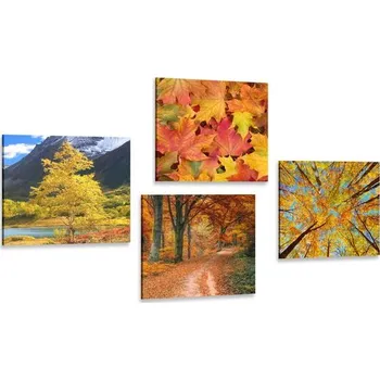 Obraz Dovido Set obrazů podzimní příroda v nádherných barvách