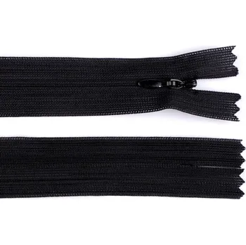 Zip Spirálový zip skrytý šíře 3 mm délka 60 cm Dederon - 332 Black