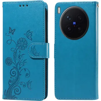 Pouzdro na mobilní telefon Flowery knížkové pouzdro na Vivo X300 Pro 5G - modré