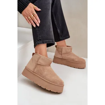 Dámská zimní obuv Boto Dámské Sněhule Na Platformě Ninala Barva: Béžová, Velikost: 37