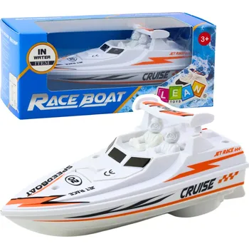 Člun LEAN Toys Motorový člun na baterie Bílý plovoucí vodní