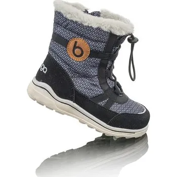 Chlapecká zimní obuv dětské zimní boty s kožíškem ICEFOX, stahování, boční zip, BUGGA, B00171-10, černá - 30