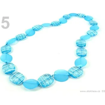 Módní doplněk Náhrdelník z plastových korálků SAMANTA (1 ks) - 5 modrá azurová