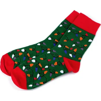 Dámské ponožky Dívčí / dámské vánoční ponožky v dárkové kouli s kovovou vločkou - 14 (38-43) zelená tmavá