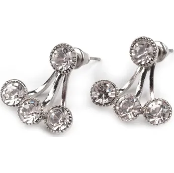 Náušnice Kovové náušnice s broušenými kamínky - crystal