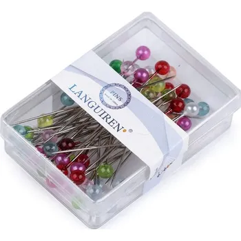 Ozdobné špendlíky s transparentní hlavičkou délka 40 mm - mix