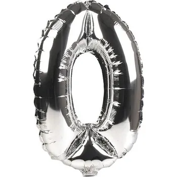 Balónek Nafukovací číslice - 10 "0" stříbrná