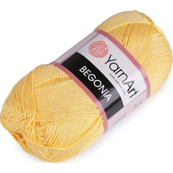 Příze Bavlněná pletací příze Begonia 50 g - 3 (4653) žlutá světlá