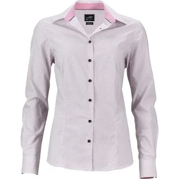 Dámská košile James & Nicholson (Daiber) Dámská luxusní košile Diamonds JN669 - Bílá / červená | L