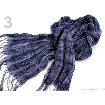 Šátek Šála 50x180cm káro imitace fáčoviny - 3 šedofialová