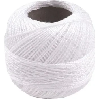 Příze Vyšívací příze Perlovka Niťárna 1 kus - 0010 bílá