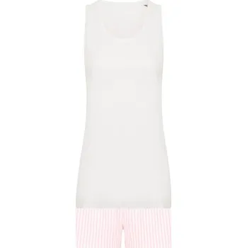 Dámské pyžamo Towel City Dámské krátké pyžamo v setu - Bílá / růžová | 3XL