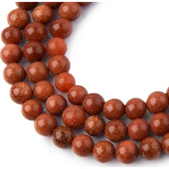 Dětské navlékací korálky Korálky z minerálu Zlatý živec 8 mm