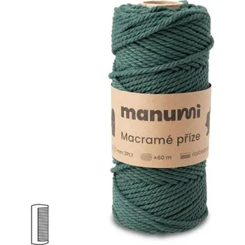 Příze Manumi Macramé příze stáčená 3PLY 3mm tmavě zelená