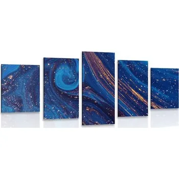 Obraz Dovido 5-dílný obraz modrá abstrakce