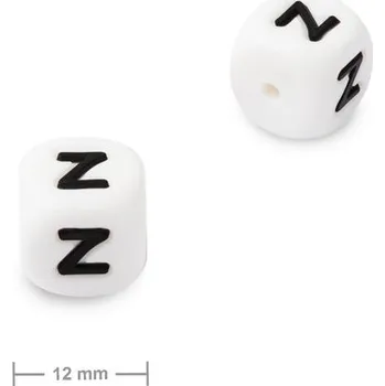 Korálek Silikonový korálek kostka 12 mm s písmenem Z