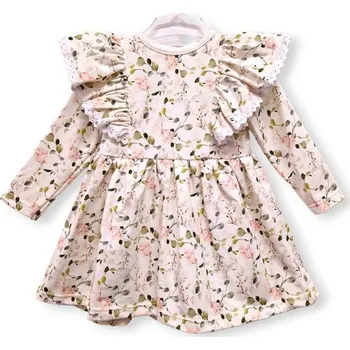 Kojenecké šaty Le Bebe Šaty s volánky Akvarelové květy - 110