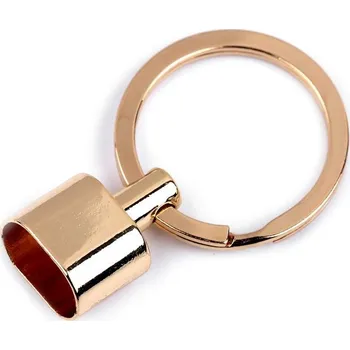 Kovová koncovka s kroužkem 8x14 mm - 2 zlatá klasik