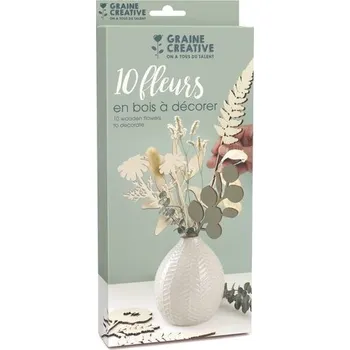 kreativní sada Graine Creative Sada dřevěných výřezů s motivem květin 10ks