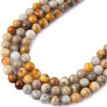 Dětské navlékací korálky Korálky z minerálu Krajkový achát 4 mm