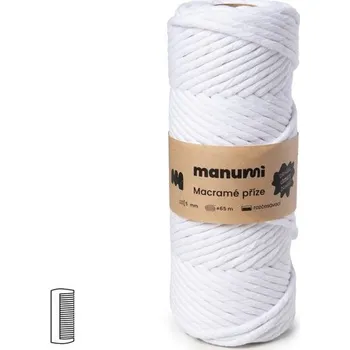 Příze Manumi Macramé příze stáčená 5mm bílá