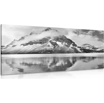 Obraz Dovido Obraz jezero poblíž nádherné hory v černobílém provedení