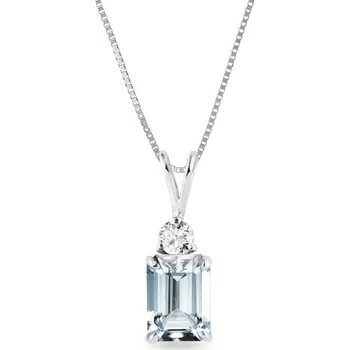 Náhrdelník Náhrdelník s akvamarínem a briliantem v bílém zlatě KLENOTA