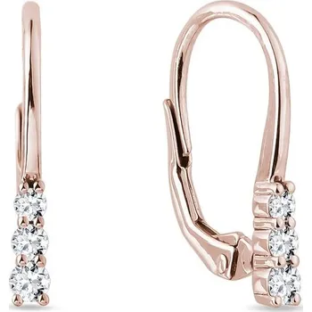 Náušnice Náušnice z růžového zlata s čirými diamanty KLENOTA
