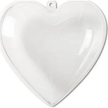 Vánoční ozdoba Dekorační průhledná ozdoba srdce 12x11,5cm