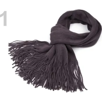Šála Šála 27x170cm pletená - 1 šedá