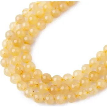 Přívěsek Korálky z minerálu Zlatý rutilový křemen 4 mm