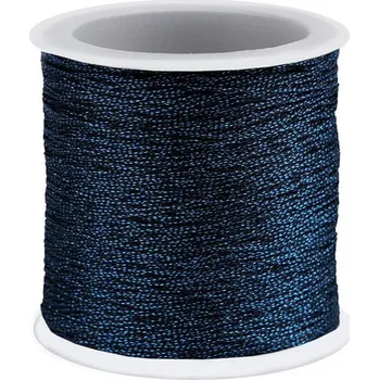 Příze Lurexová šňůra / briliantový motouz vánoční - 7 modrá tmavá